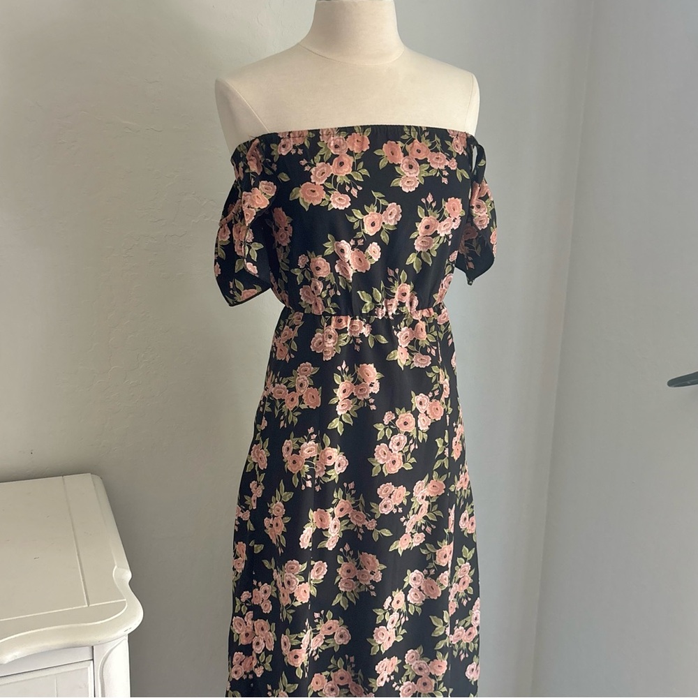 Amuse Society “Sweeter Than You” black floral midi dress, S - Picture 4 of 12